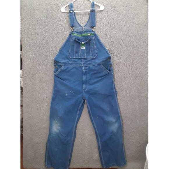 Liberty Blue Denim bibbed Overalls Med wash 40x30 fit 40x28 SizeXL 100% Cotton - Picture 1 of 13